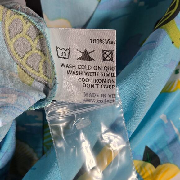 ModCloth Collectif Mimma Romper 10 NEW Tropical Turtles Blue Hawaiian Playsuit - Picture 11 of 11